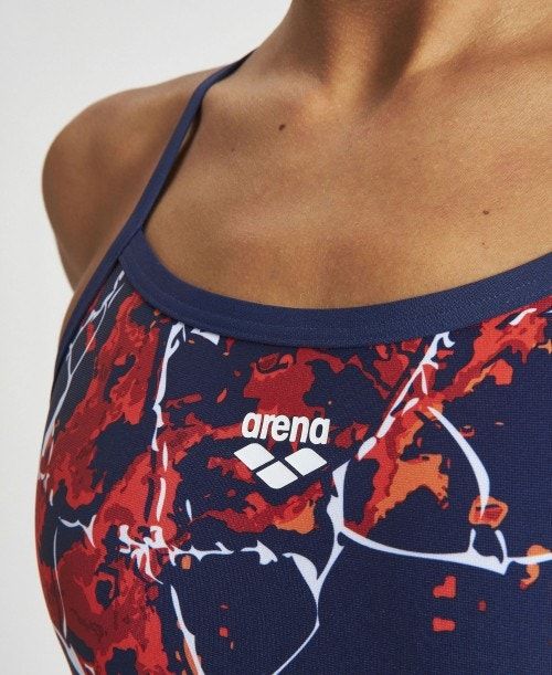 Arena Earth Texture Challenge Back One Piece Navy / Red Multicolor | 52837-XISF