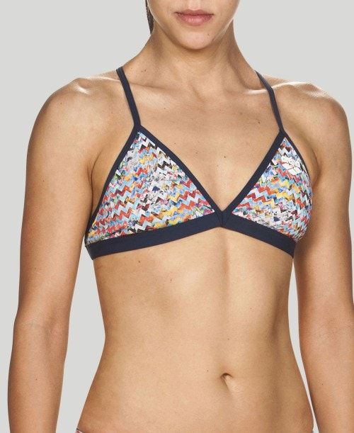 Arena Ethno Zigzag Tie Back Top Grey / Multicolor | 84367-WHRT