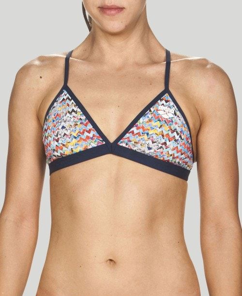 Arena Ethno Zigzag Tie Back Top Grey / Multicolor | 84367-WHRT