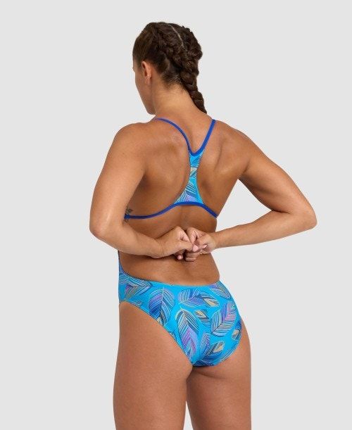 Arena Falling Leaves Booster Back One Piece Blue / Turquoise Multicolor | 27409-KYFG