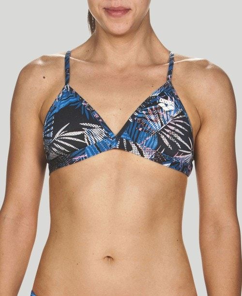 Arena Floral Allover Tie Back Top Navy / Multicolor | 51796-DXBN