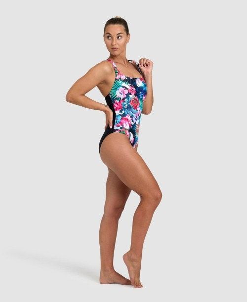 Arena Flower Control Back One Piece Black / Black Multicolor | 54720-AQVO