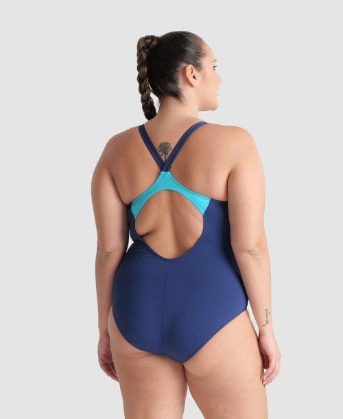 Arena Graphic V Back Plus One Piece Navy | 16942-QHLR