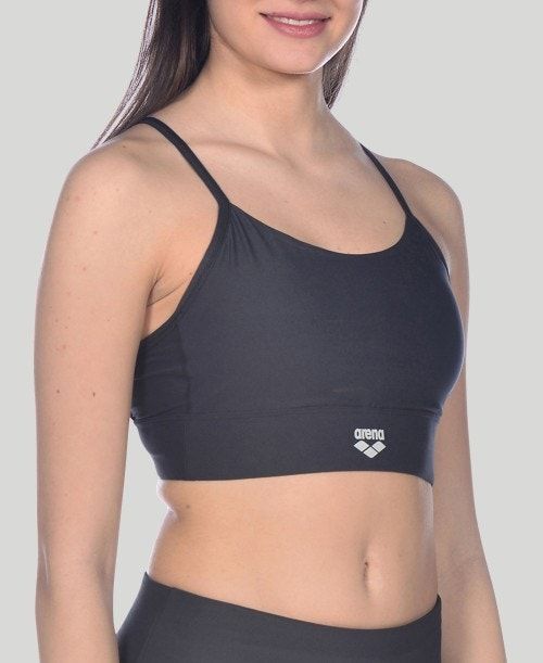 Arena Gym Bra Top Cross Straps Black / Black | 26501-HTRE