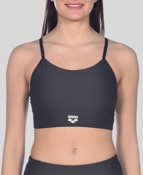 Arena Gym Bra Top Cross Straps Black / Black | 26501-HTRE