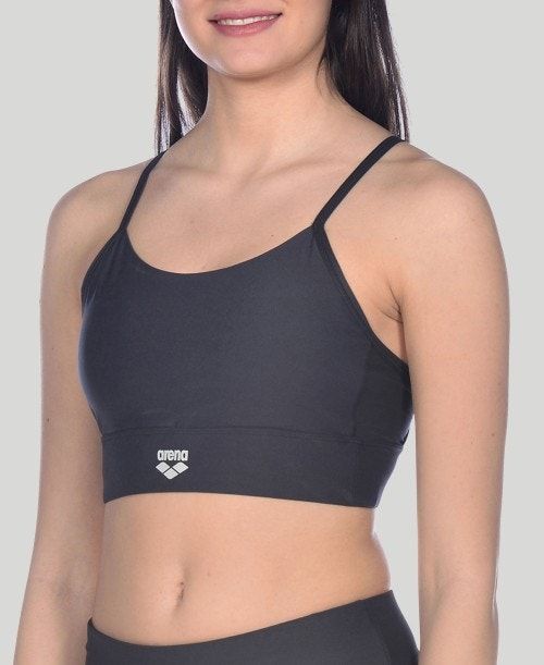 Arena Gym Bra Top Cross Straps Black / Black | 26501-HTRE