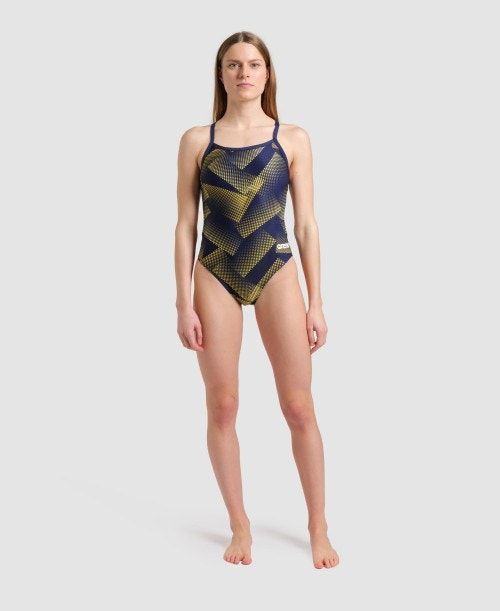 Arena Halftone Challenge Back One Piece Multicolor | 97183-FTMD