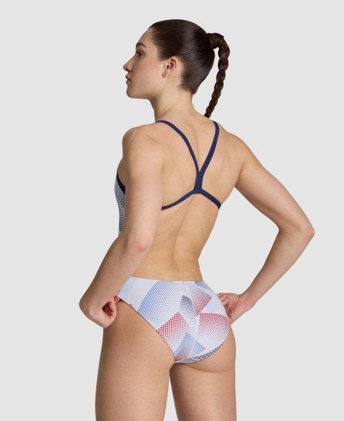 Arena Halftone Challenge Back One Piece Multicolor | 52184-NDGH