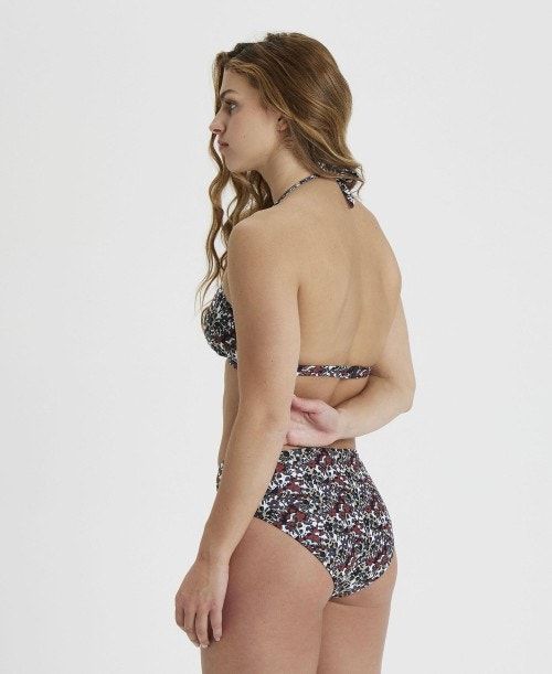 Arena Halterneck Bikini Multiprints Burgundy Multicolor | 30584-WKSH