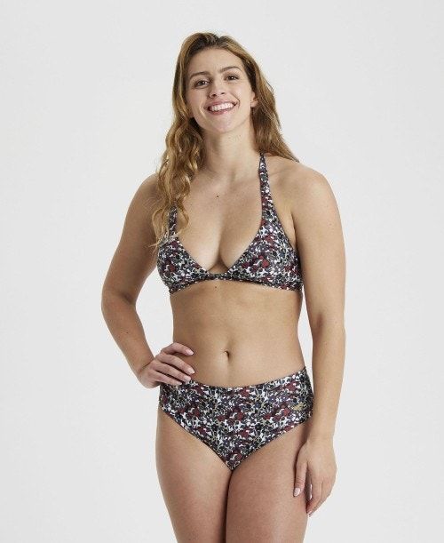 Arena Halterneck Bikini Multiprints Burgundy Multicolor | 30584-WKSH