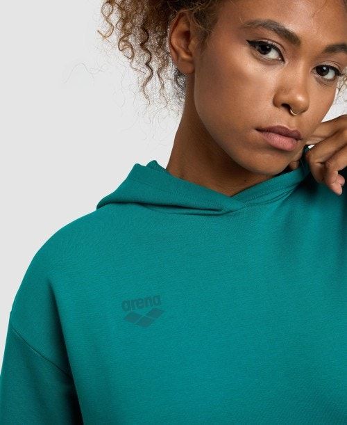 Arena Hooded Fleece Sweatshirt Green | 96302-CTVI