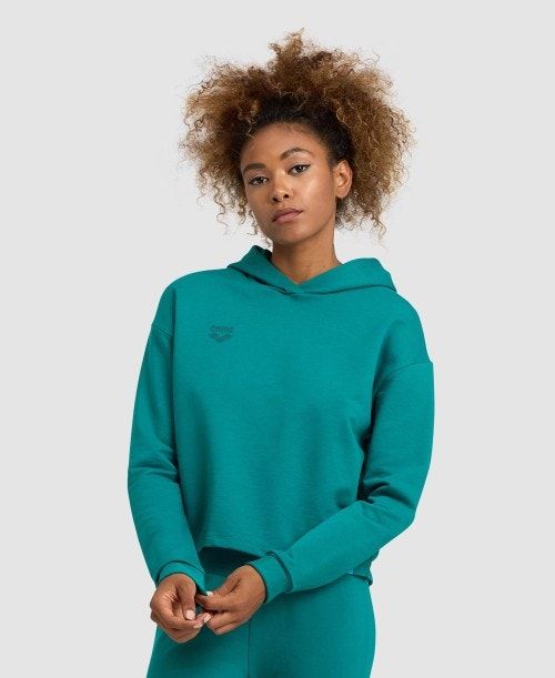 Arena Hooded Fleece Sweatshirt Green | 96302-CTVI