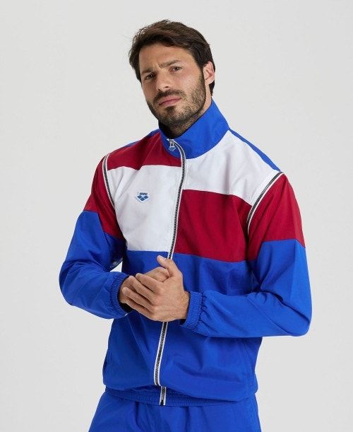 Arena Icons Convertible Jacket Blue / Burgundy / White | 67392-AETJ