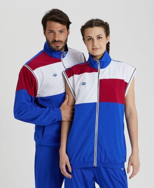 Arena Icons Convertible Jacket Blue / Burgundy / White | 67392-AETJ