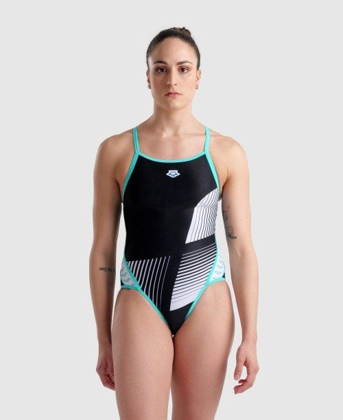 Arena Icons Logo Super Fly Back Diamonds One Piece Black / White / Blue | 31956-JUMG