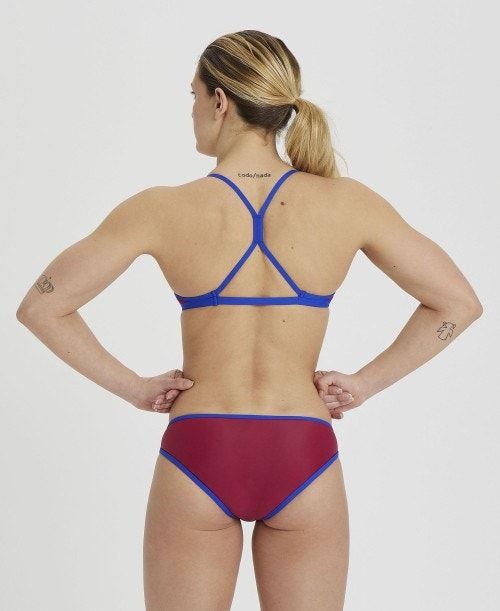 Arena Icons Logo Triangle Top Bikini Burgundy / Blue | 26301-ETOW