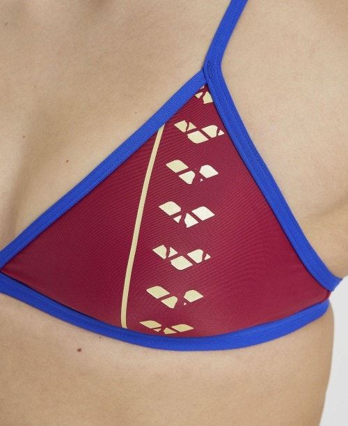 Arena Icons Logo Triangle Top Bikini Burgundy / Blue | 26301-ETOW