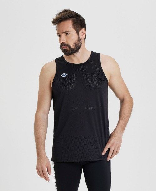 Arena Icons Mesh Tank Top Black / Black | 40593-LZCX