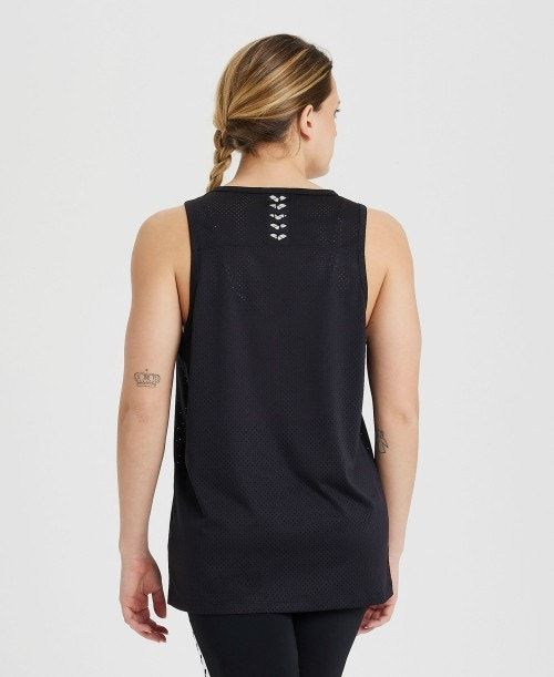 Arena Icons Mesh Tank Top Black / Black | 40593-LZCX