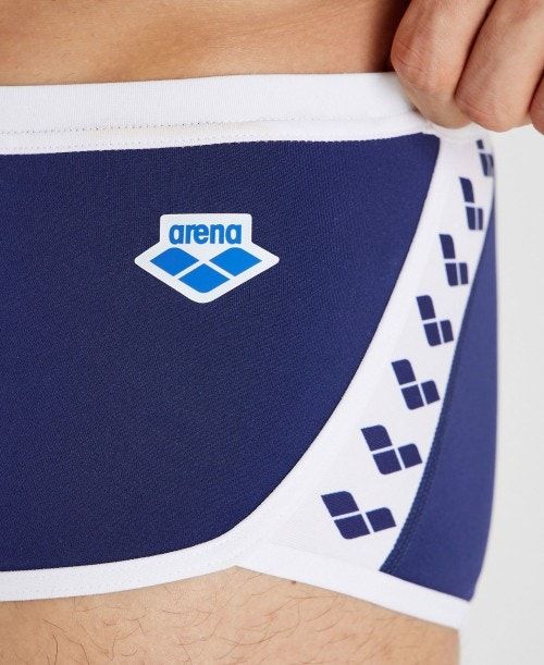 Arena Icons Solid Low Waist Short Navy / White | 60129-XEQB