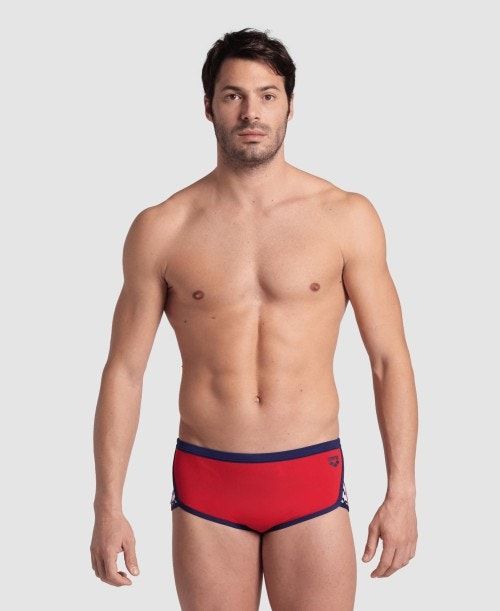 Arena Icons Solid Low Waist Short Red / Navy | 80792-SIRQ