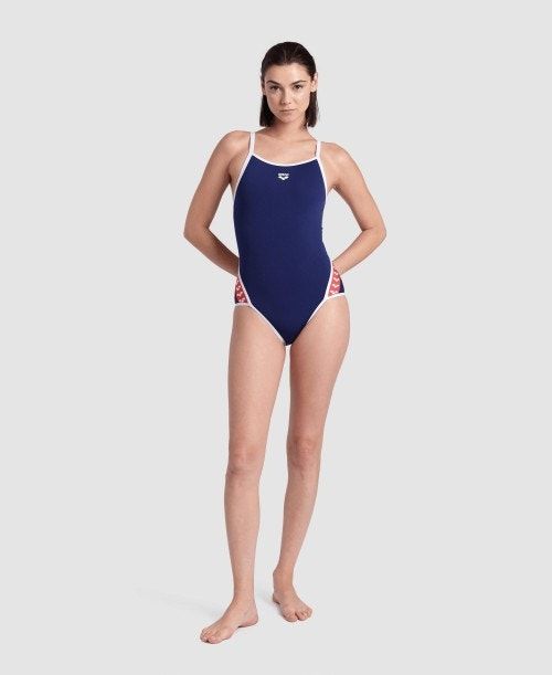 Arena Icons Super Fly Back Solid One Piece Navy / White / Red Multicolor | 14036-OFQX