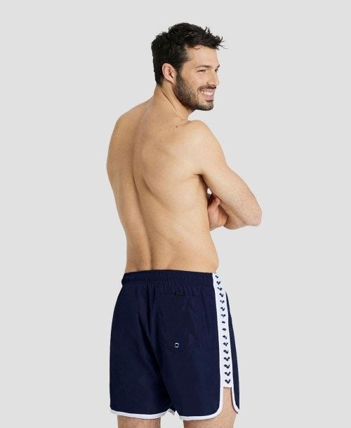 Arena Icons Team Stripe Boxer Navy / White | 52398-MRIO