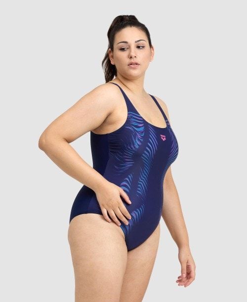 Arena Imprint U Back One Piece Plus Multicolor | 19637-DYHS