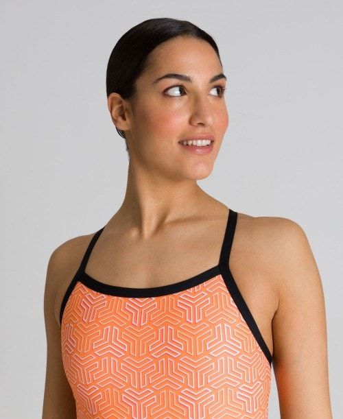 Arena Kikko Challenge Back One Piece Black / Multicolor Orange | 36128-HBKF