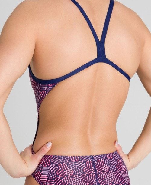 Arena Kikko Challenge Back One Piece Navy / Multicolor Red | 92746-GDLH