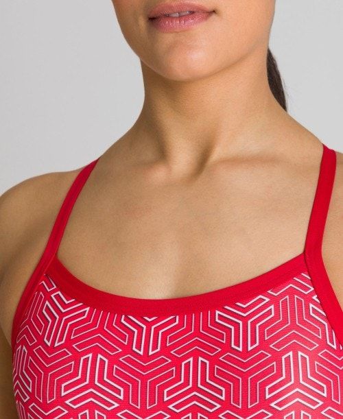 Arena Kikko Challenge Back One Piece Red / Multicolor Red | 94072-HOJD