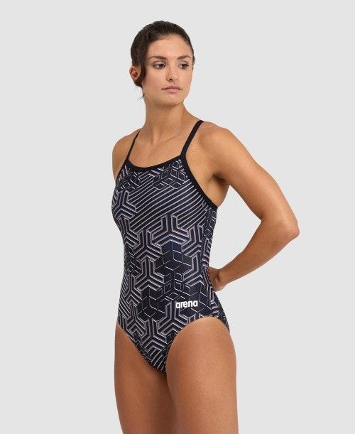 Arena Kikko Pro Light Drop Back One Piece Black / Black Multicolor | 86791-RJSE