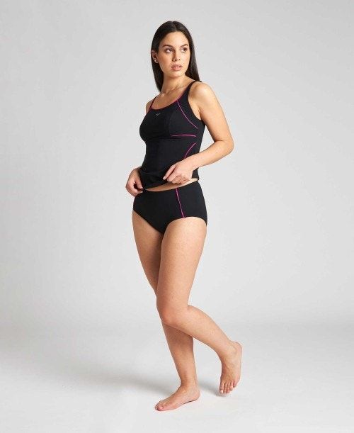 Arena Livia Wing Back Tankini Black / Black / Rose Purple | 57630-EKTS