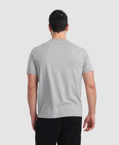 Arena Logo Cotton T-shirt Grey | 62491-BNZK