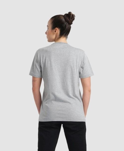 Arena Logo Cotton T-shirt Grey | 62491-BNZK