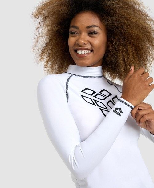 Arena Long Sleeve Rash Guard White / Black | 21697-ILOG