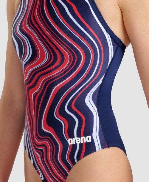 Arena Marbled Lightdrop Back One Piece Multicolor | 26581-NZUJ