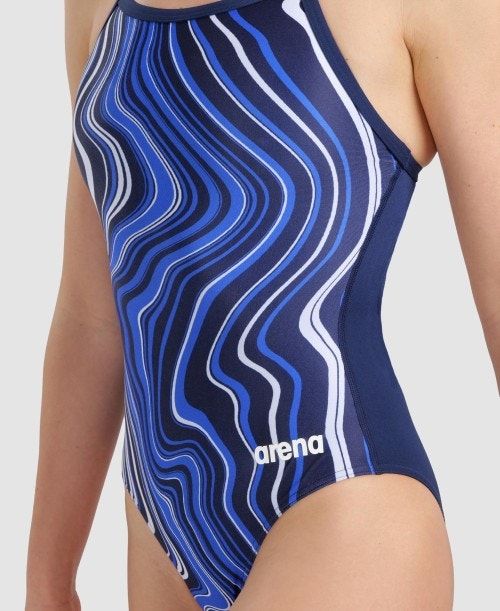 Arena Marbled Lightdrop Back One Piece Multicolor | 17498-BARQ