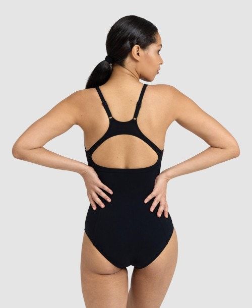 Arena Marina Eye Back One Piece Black / Rose Purple | 62134-WLYG