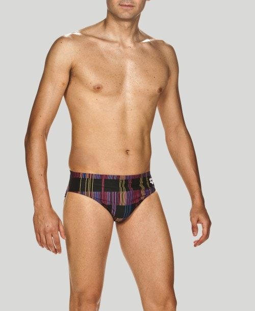 Arena Mixed Stripes Brief - Maxlife Black / Multicolor | 21703-EKJU