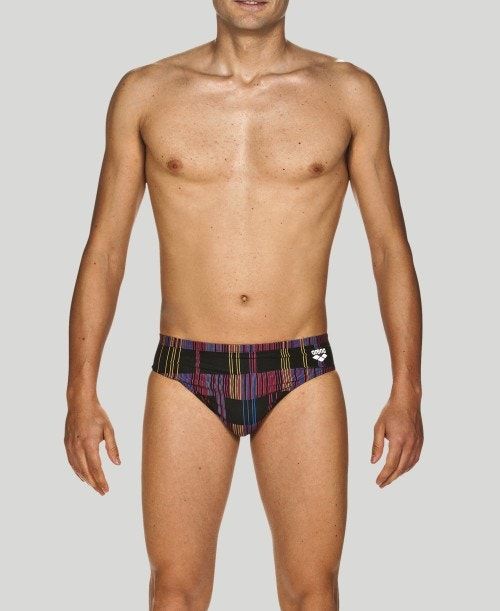 Arena Mixed Stripes Brief - Maxlife Black / Multicolor | 21703-EKJU