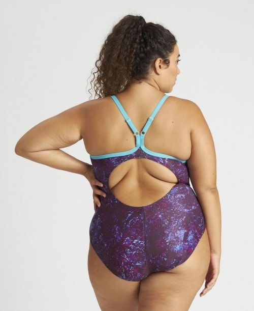 Arena Mountains Texture Light Drop Back One Piece Plus Multicolor | 57964-PCBA