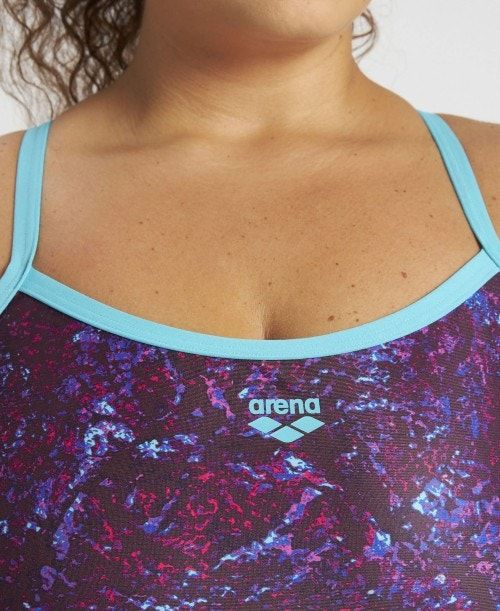 Arena Mountains Texture Light Drop Back One Piece Plus Multicolor | 57964-PCBA