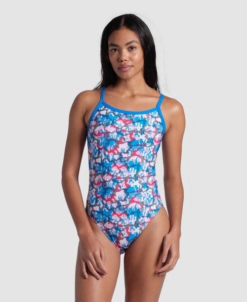 Arena Multi Camo Challenge Back Swimsuit Multicolor Camo | 79284-PEAB