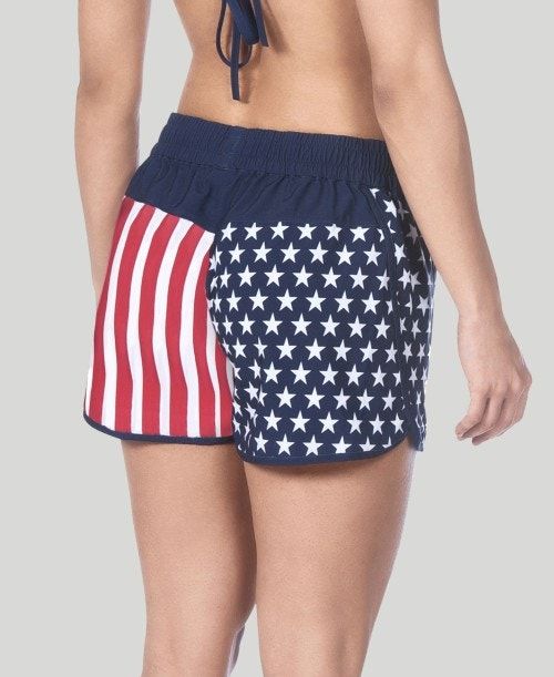 Arena Official Usa Swimming National Team Flag Print Short Multicolor | 93427-RAEI