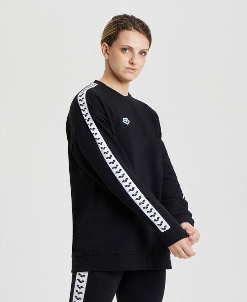 Arena Oversized Team Sweatshirt Black / White / Black | 57914-UZKO