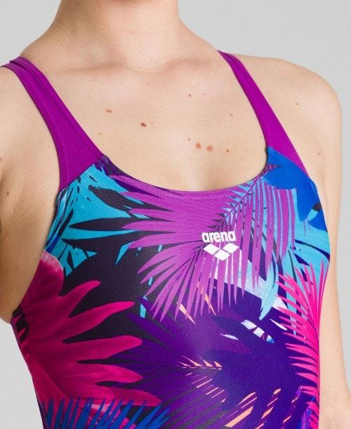 Arena Palm Print Swim Pro Back One Piece Multicolor | 08164-PLAM