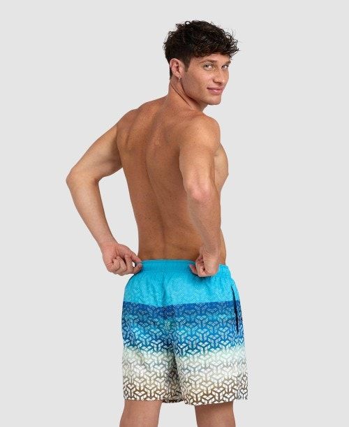 Arena Placed Beach Boxer Brown / Turquoise | 93712-YLIC