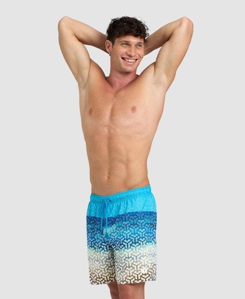 Arena Placed Beach Boxer Brown / Turquoise | 93712-YLIC