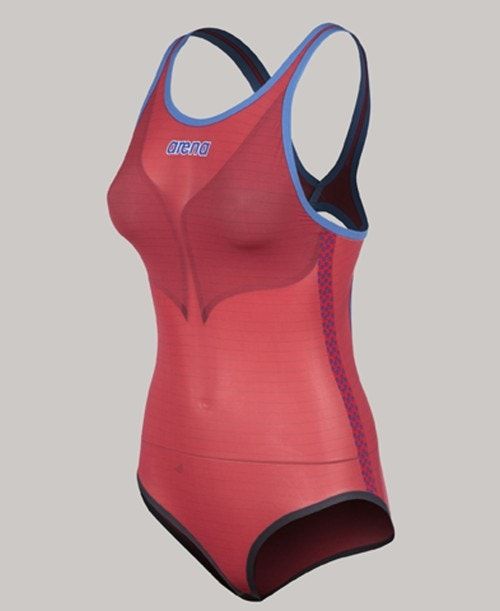 Arena Powerskin Carbon Duo Top - Open Back Navy / Red / White | 01392-MZKB